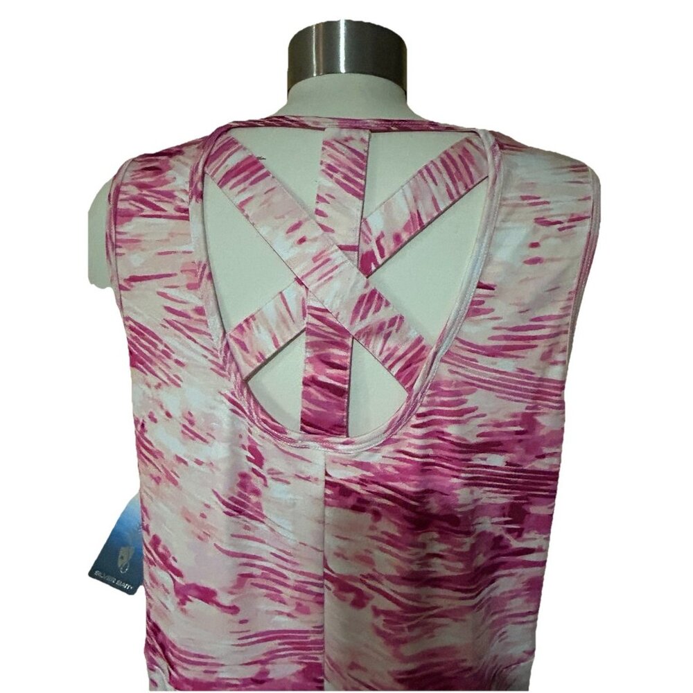 Silver Bait Women’s Pink White Sleeveless Dress Strap Athletic Stretch Straps 1X - Picture 9 of 11